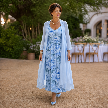 Fausta Rovatti™ Floral Maxi Dress Set for Effortless Elegance