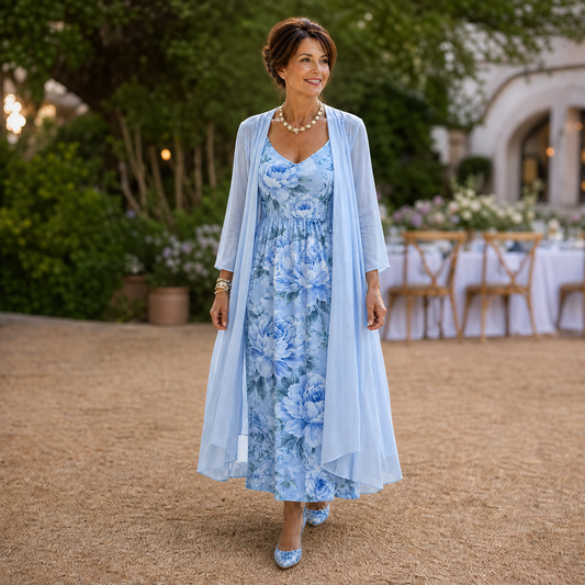 Fausta Rovatti™ Floral Maxi Dress Set for Effortless Elegance