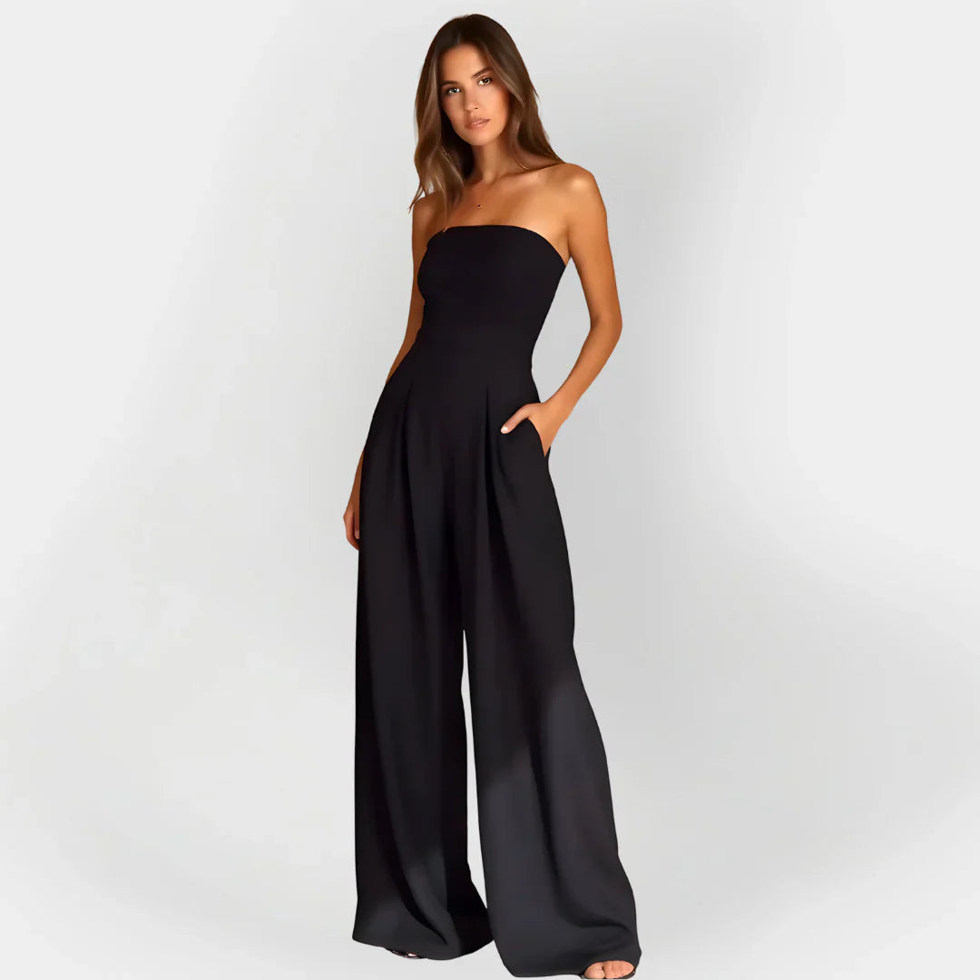 Fausta Amara Long Jumpsuit - main front view of elegant long jumpsuit