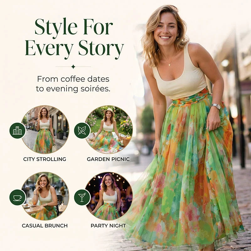 Federica Belmonte™ Elegant Floral Skirt for Occasions