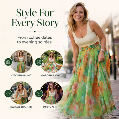 Federica Belmonte™ Elegant Floral Skirt for Occasions