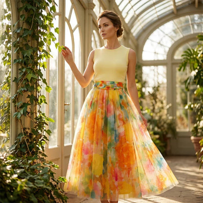 Federica Belmonte™ Elegant Floral Skirt for Occasions