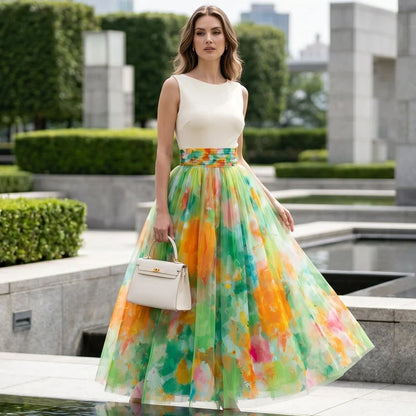 Federica Belmonte™ Elegant Floral Skirt for Occasions