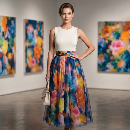 Federica Belmonte™ Elegant Floral Skirt for Occasions