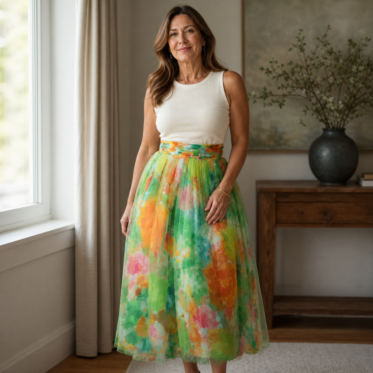 Federica Belmonte™ Elegant Floral Skirt for Occasions