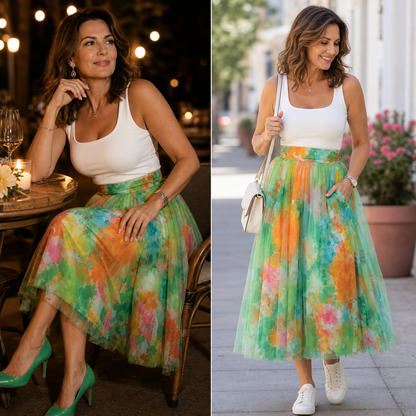 Federica Belmonte™ Elegant Floral Skirt for Occasions