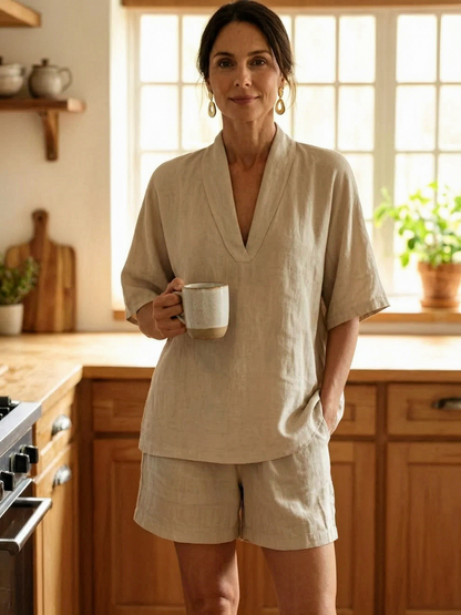 Federica Galli™ Breezy Cotton Top and Shorts Set