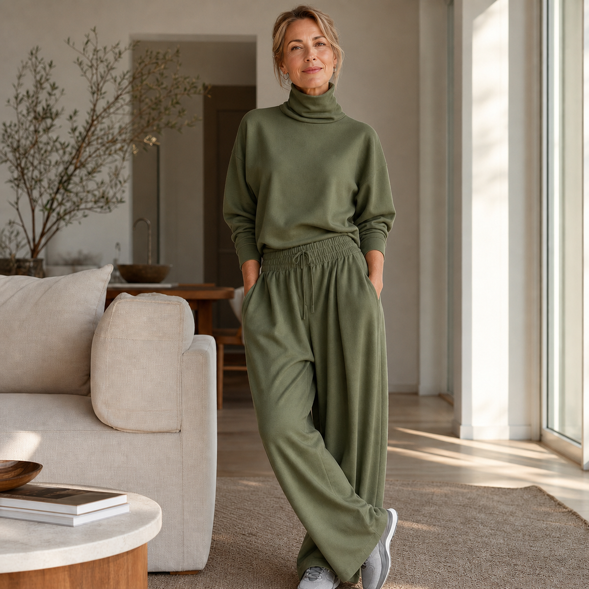 Felicia Bottini™ Soft Turtleneck Lounge Set for Polished Comfort