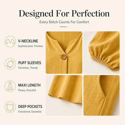 Felicia Brambati™ Versatile V-Neck Dress for Effortless Style