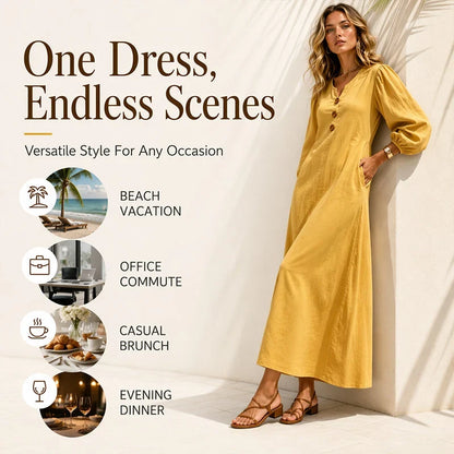 Felicia Brambati™ Versatile V-Neck Dress for Effortless Style