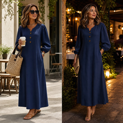 Felicia Brambati™ Versatile V-Neck Dress for Effortless Style