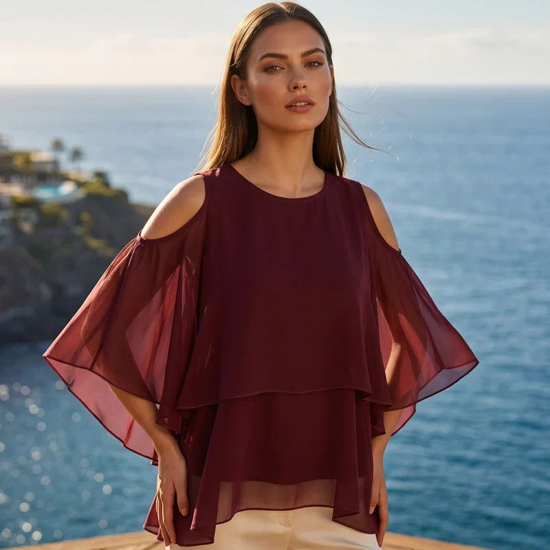 Felicia Buongiorno™ Breathable Off Shoulder Summer Top