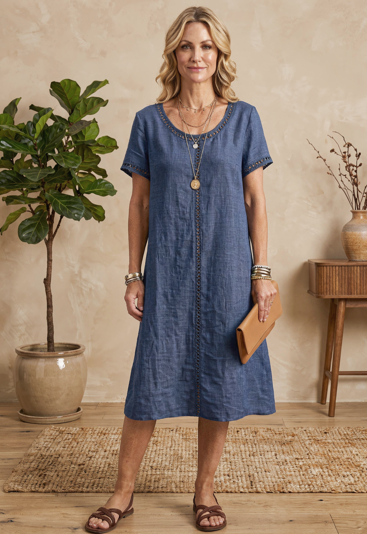 Filippa Adriani™ Effortless Short Sleeve Midi Dress