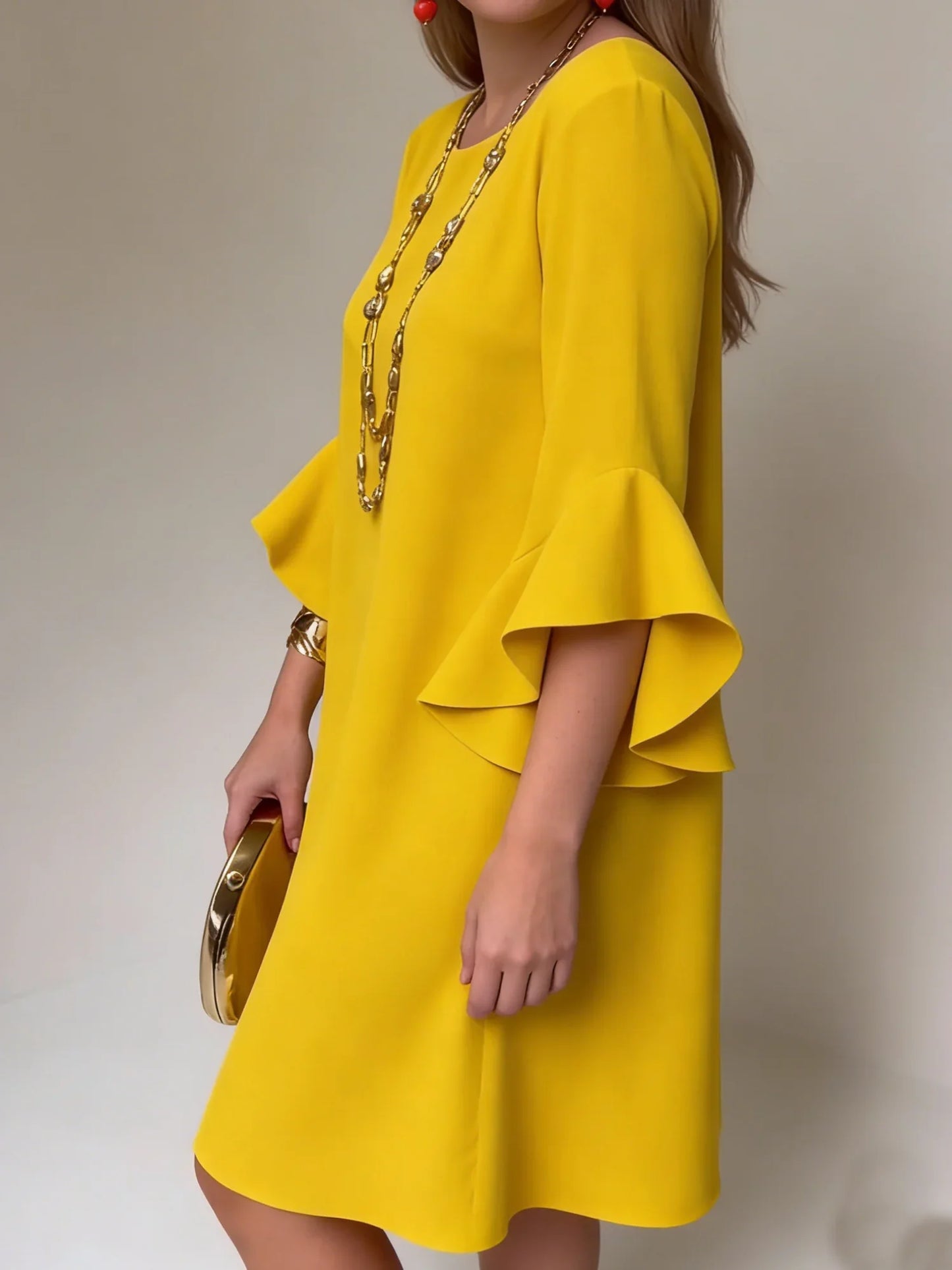 Fiorella Albanese™ Elegant Ruffle Sleeve Mini Dress