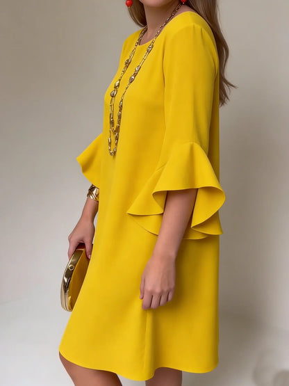 Fiorella Albanese™ Elegant Ruffle Sleeve Mini Dress