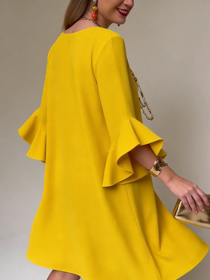 Fiorella Albanese™ Elegant Ruffle Sleeve Mini Dress