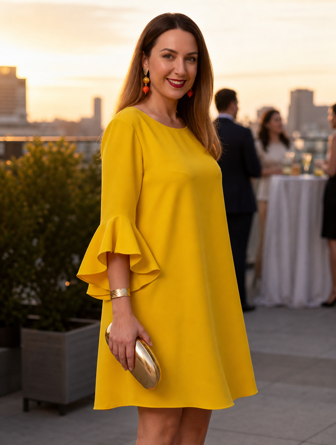 Fiorella Albanese™ Elegant Ruffle Sleeve Mini Dress