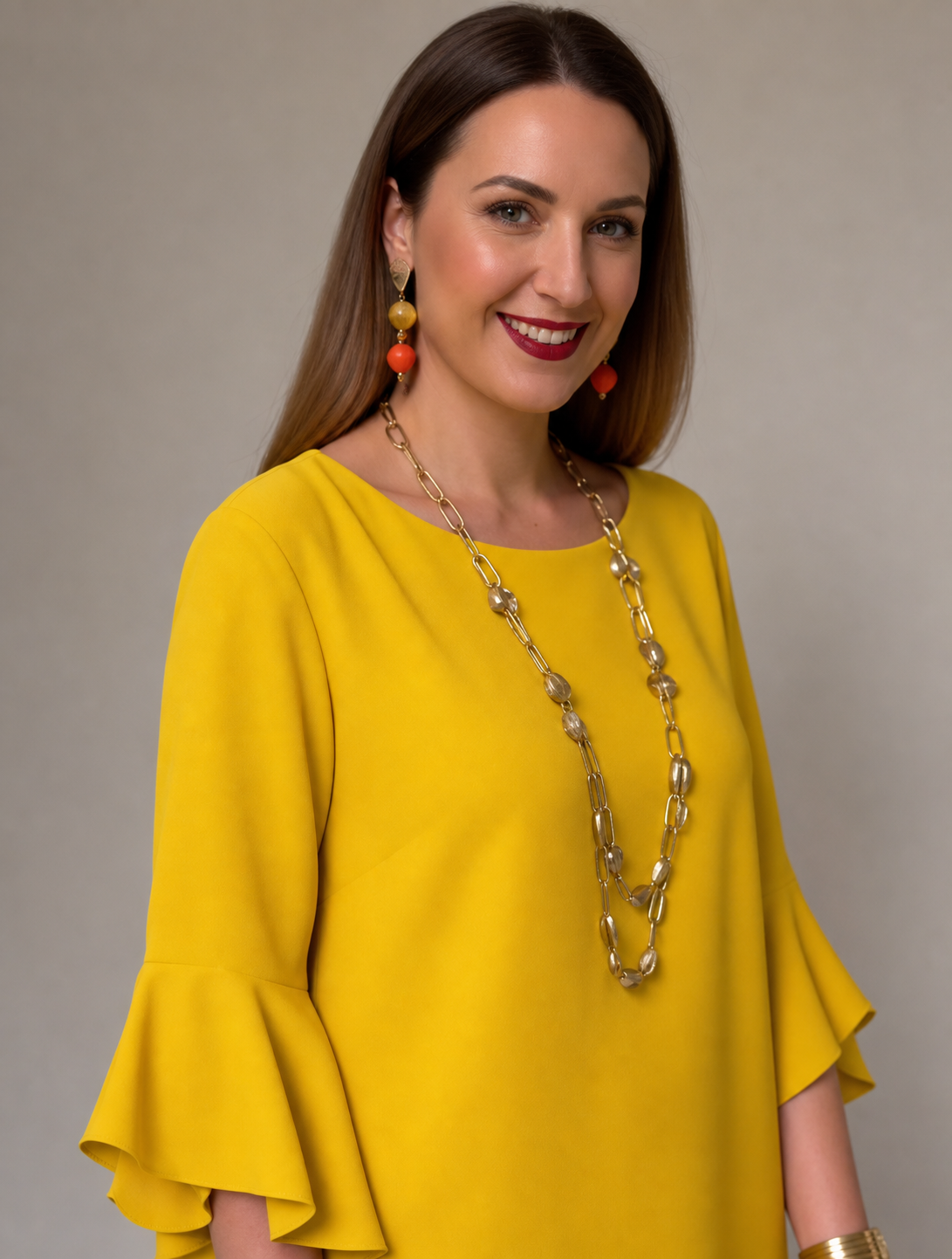 Fiorella Albanese™ Elegant Ruffle Sleeve Mini Dress