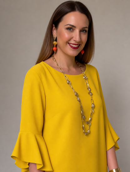 Fiorella Albanese™ Elegant Ruffle Sleeve Mini Dress
