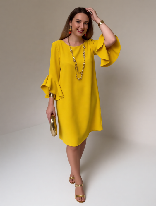 Fiorella Albanese™ Elegant Ruffle Sleeve Mini Dress