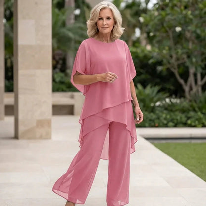 Flavia Sinetti Elegant Asymmetrical Top Wide-Leg Pants - gallery view 11