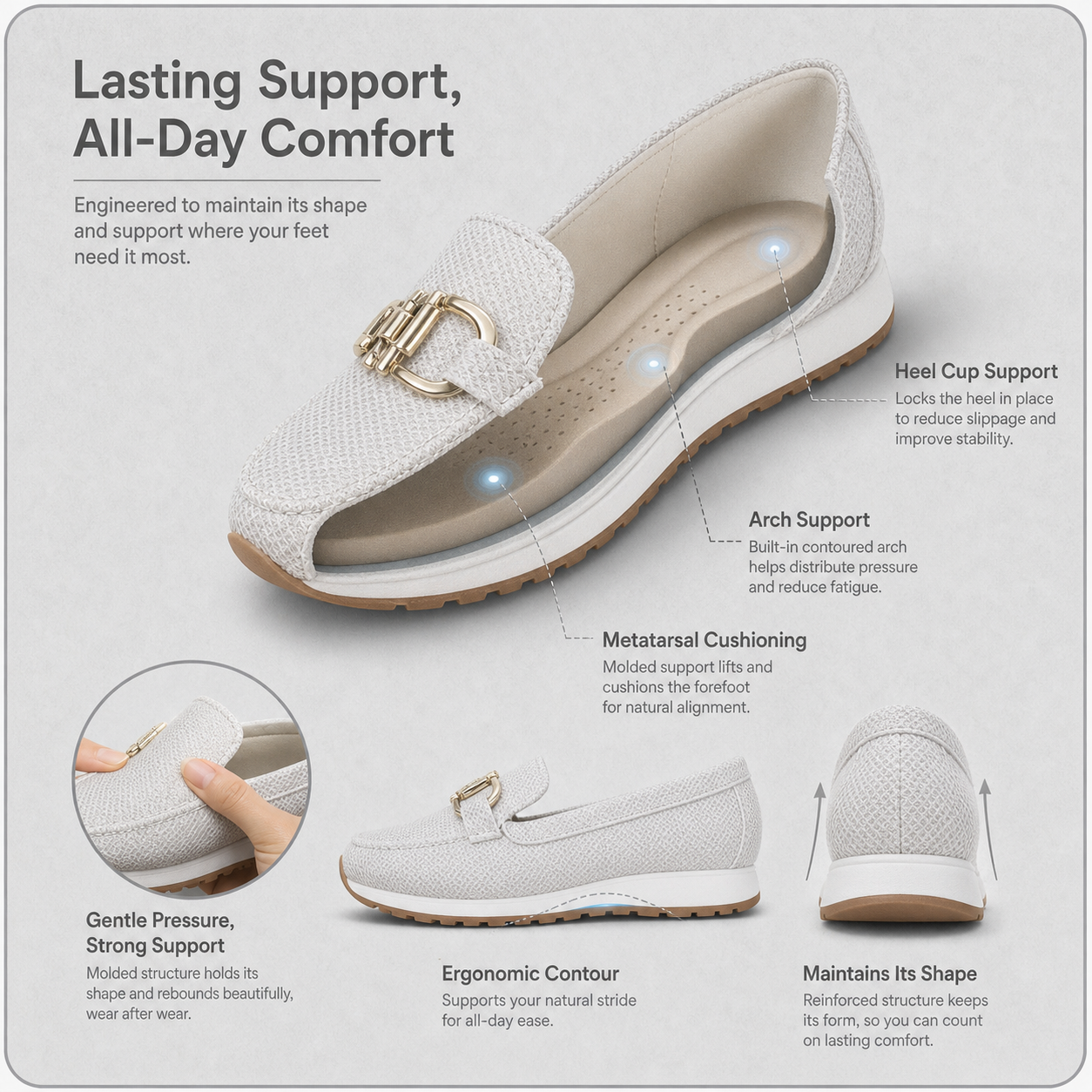 FlexiArch Pro+™ Breathable Mesh Loafers for Pain-Free Walking