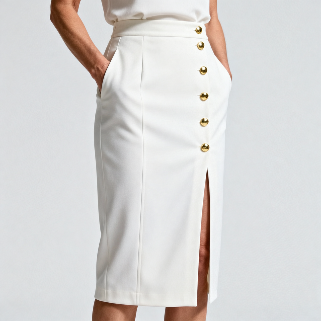 Floriana Brunelli™ Elegant Midi Dress with Side Slit