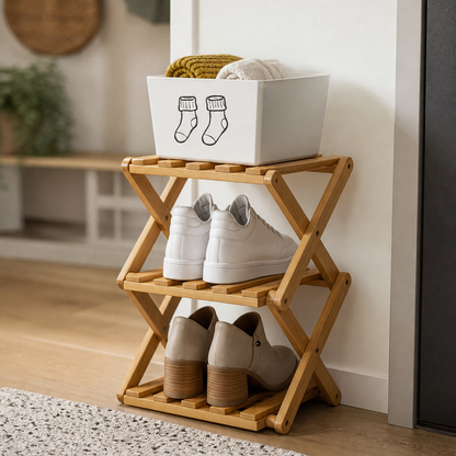 FoldNest™ Foldable Shoe Rack for Tidy Entryways
