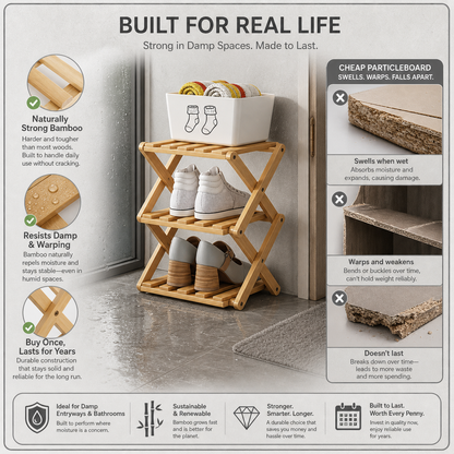 FoldNest™ Foldable Shoe Rack for Tidy Entryways