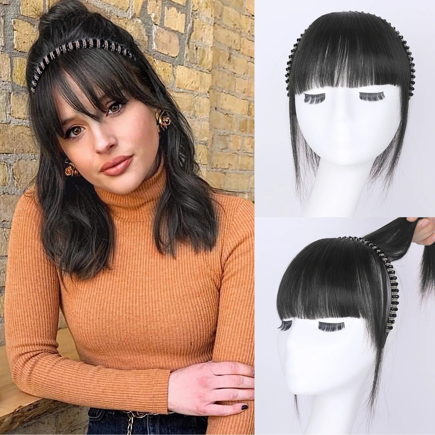 FringeWave™ Elegant Clip-On Fringe with Hair Band