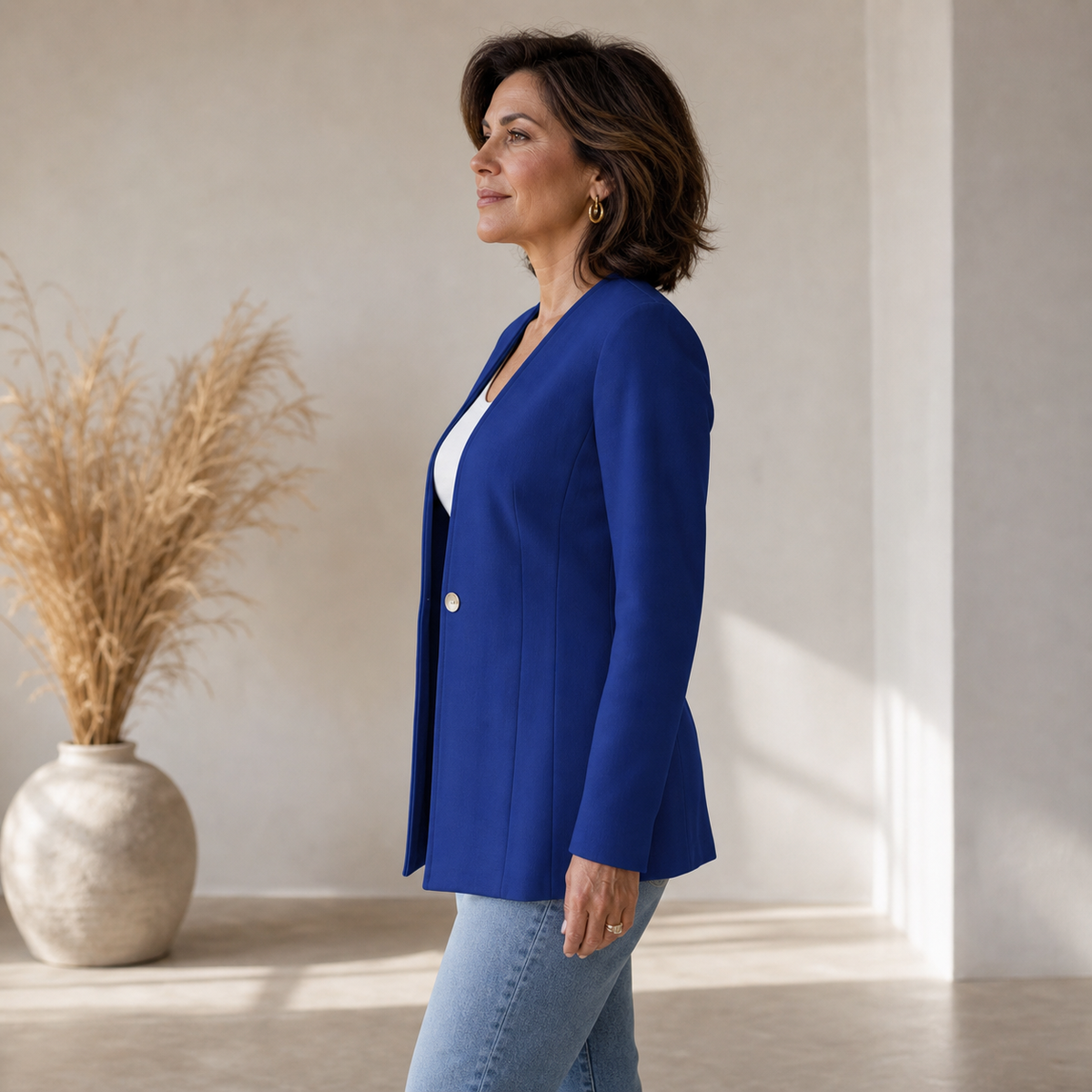 Fulvia Palmieri™ Versatile Single Button Blazer for Work and Weekend