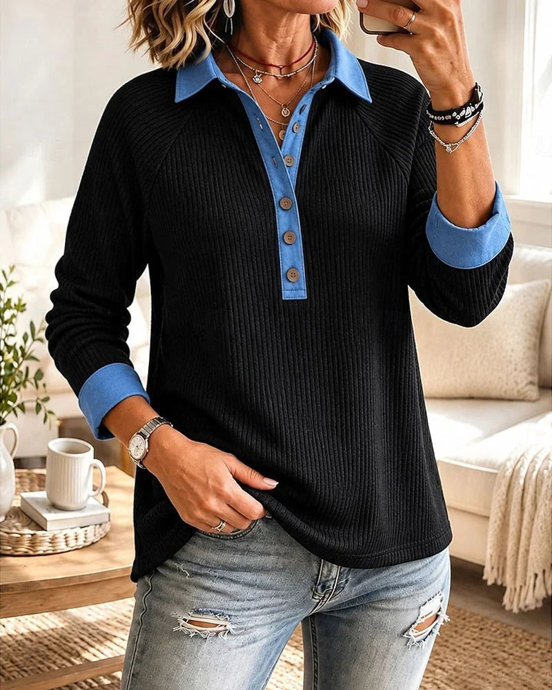 Gabriella Klishina Trendy Casual V-Neck Top - main front product view
