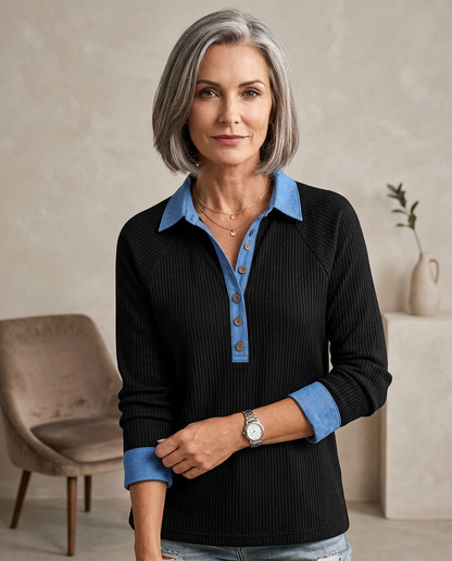 Gabriella Ambrosino™ Casual V-Neck Top for Effortless Style