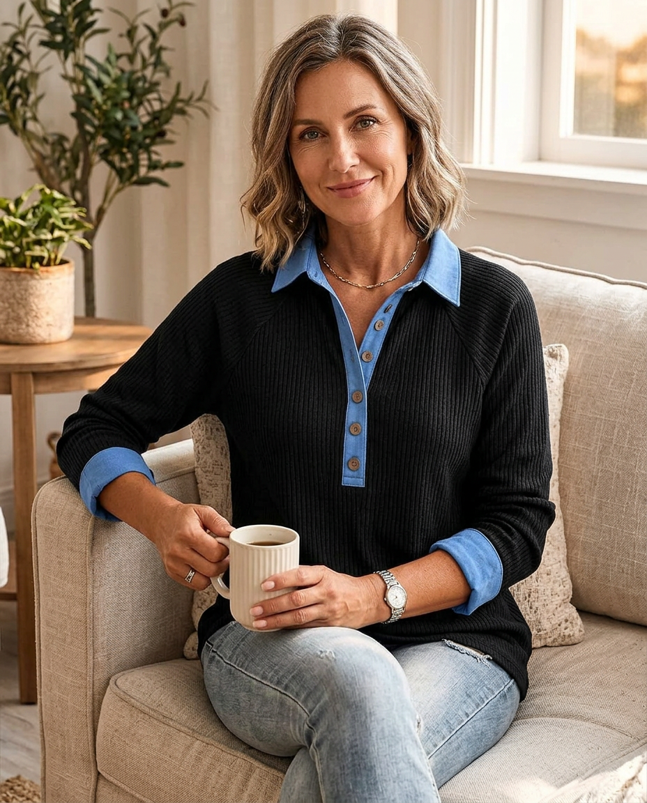 Gabriella Ambrosino™ Casual V-Neck Top for Effortless Style