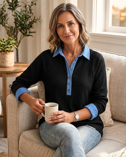 Gabriella Ambrosino™ Casual V-Neck Top for Effortless Style