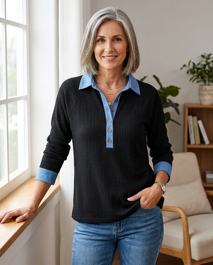 Gabriella Ambrosino™ Casual V-Neck Top for Effortless Style