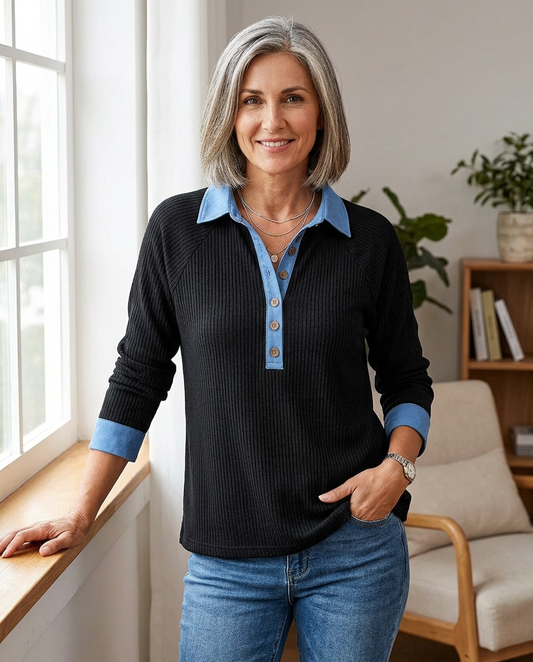 Gabriella Ambrosino™ Casual V-Neck Top for Effortless Style