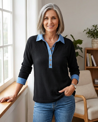 Gabriella Ambrosino™ Casual V-Neck Top for Effortless Style