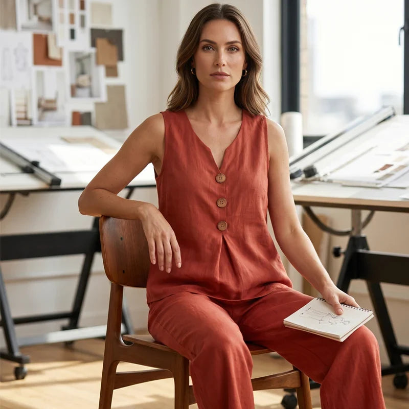 Gabriella Anastasi™ Breathable Two Piece Set for Warm Days
