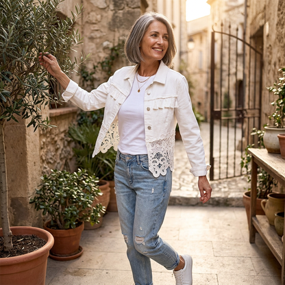Gabriella Della Valle™ Versatile Jacket with Delicate Lace Accents