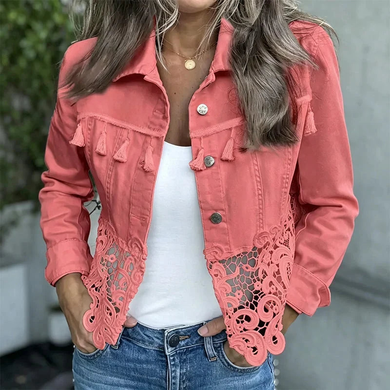 Gabriella Della Valle™ Versatile Jacket with Delicate Lace Accents