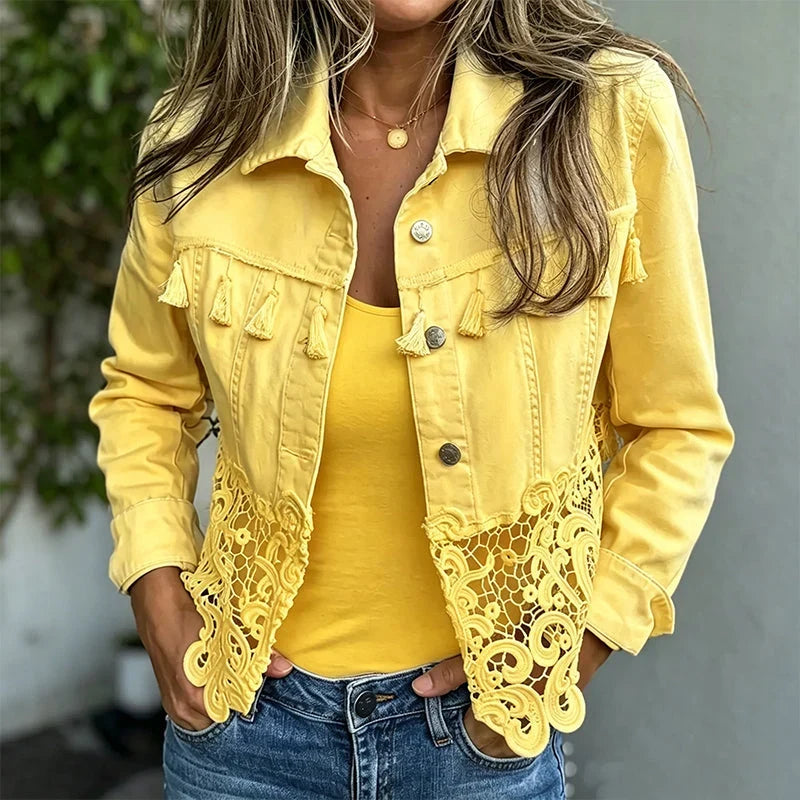 Gabriella Della Valle™ Versatile Jacket with Delicate Lace Accents