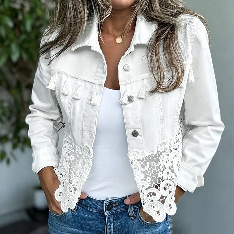 Gabriella Della Valle™ Versatile Jacket with Delicate Lace Accents
