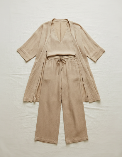 Gabriella Leone™ Polished Three-Piece Cardigan and Trouser Set