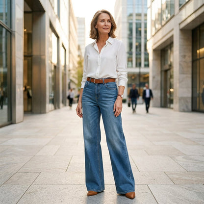 Gaia Iervolino™ Wide-Leg Jeans for a Taller Look