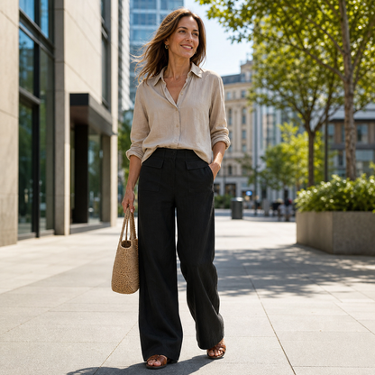 Galatea Sciacca™ Versatile Wide Leg Pants for Day and Evening Wear