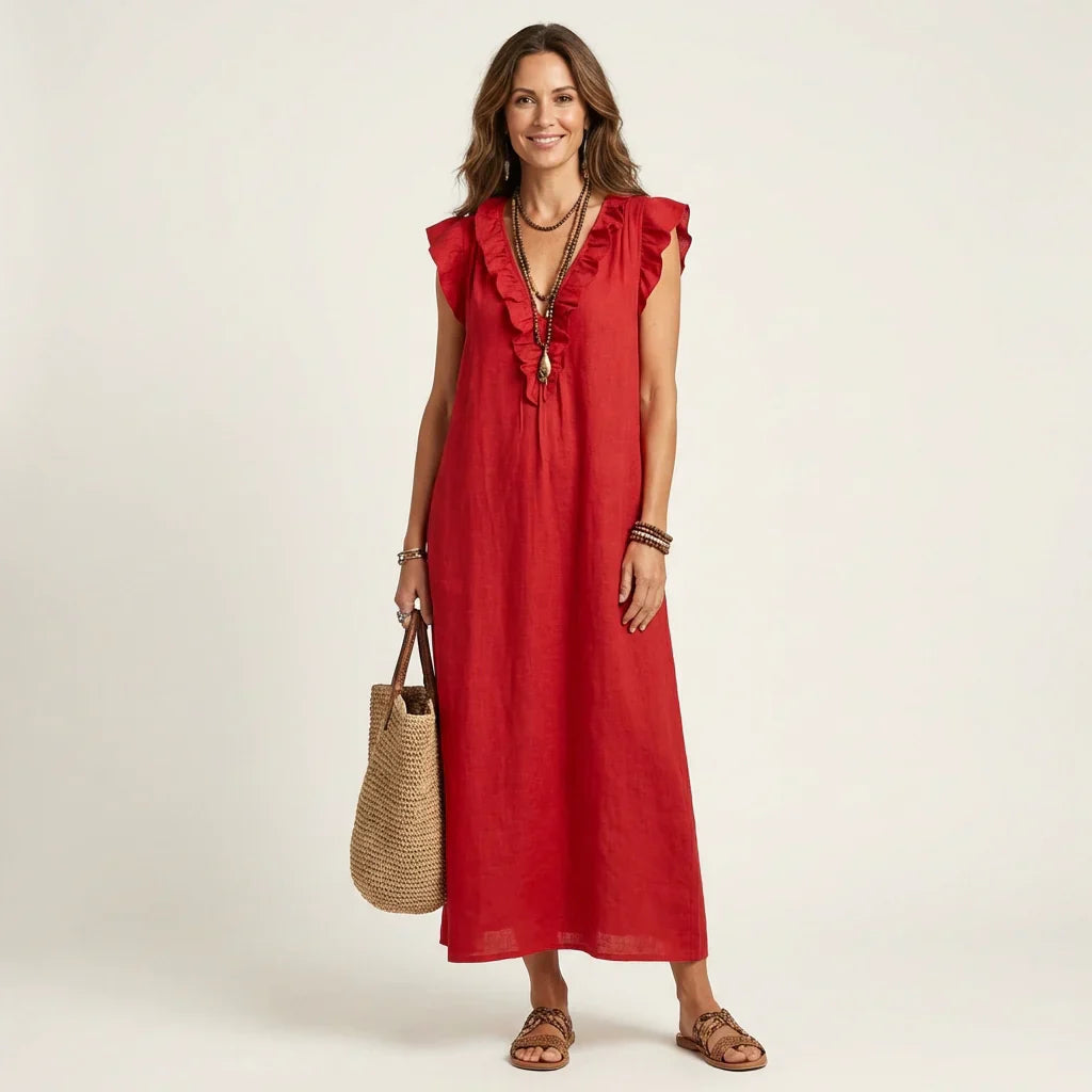 Gelsomina Stradiotto™ Flowy Ruffled Maxi Dress for Effortless Style