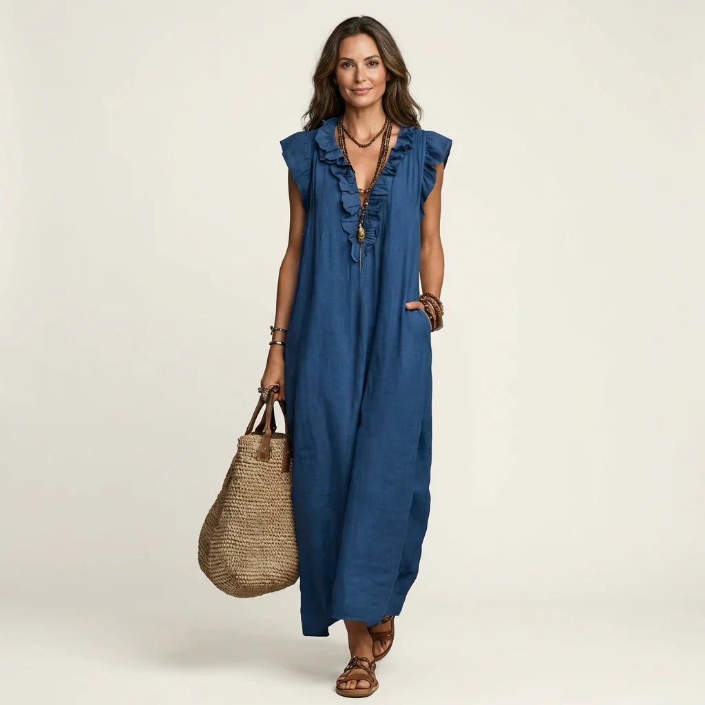 Gelsomina Stradiotto™ Flowy Ruffled Maxi Dress for Effortless Style