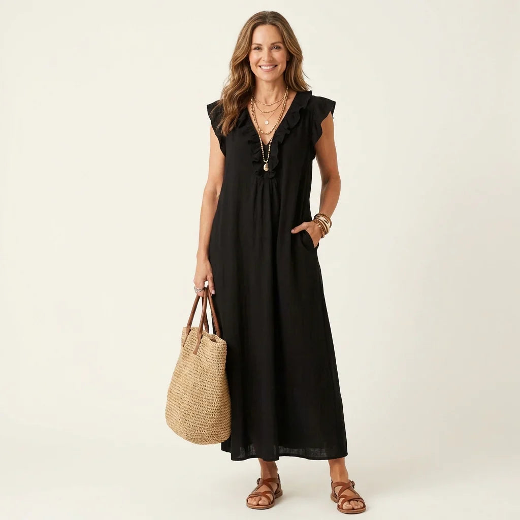 Gelsomina Stradiotto™ Flowy Ruffled Maxi Dress for Effortless Style