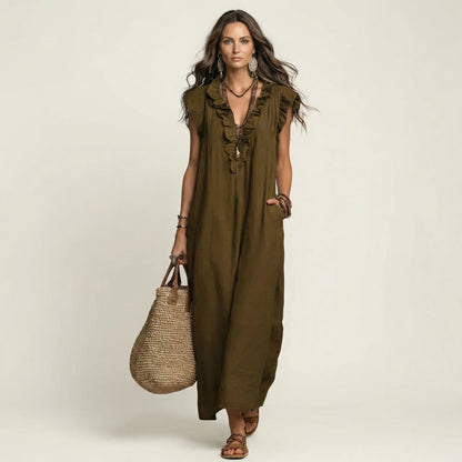 Gelsomina Stradiotto™ Flowy Ruffled Maxi Dress for Effortless Style